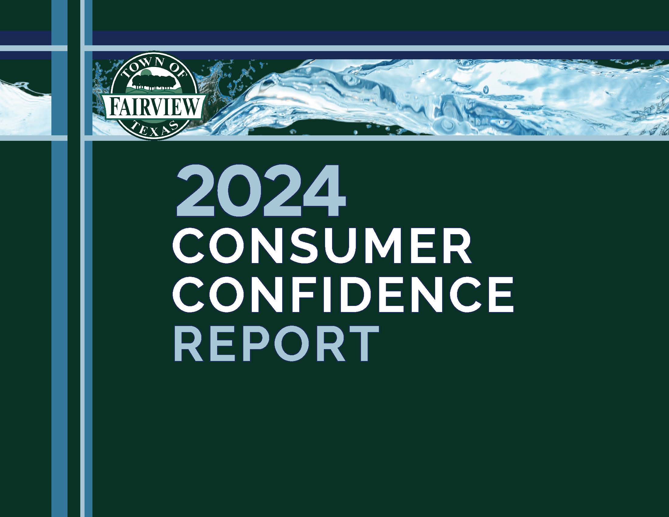 An image of the cover page of the 2024 Consumer Confidence Report for water quality. The image shows water flowing.