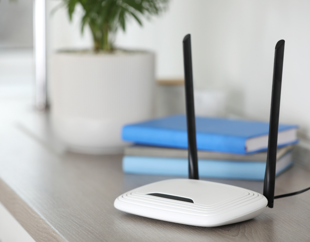 Image of a wireless router for home internet
